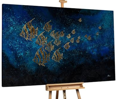 KunstLoft Ölgemälde 'Family Excursion' 180x120cm | Original Handgemalte Gemälde | Modern | Blau | Leinwand-Bild Ölgemälde einteilig groß | Modernes Kunst Ölbild