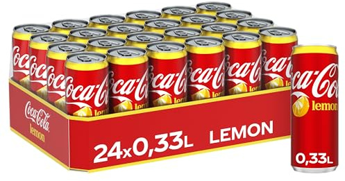 Coca-Cola Lemon, koffeinhaltiger Softdrink, Einweg Dose, 24 x 330 ml | Fruchtiges Erfrischungsgetränk mit Zitronen-Geschmack, koffeinhaltiger Softdrink