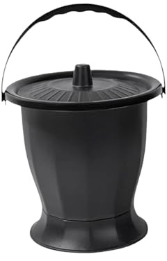 DEVNWIGMO Urinario de Noche, Jarra para Urinario con Tapa, Cubo para Urinario, Recipiente para Urinario, Negro