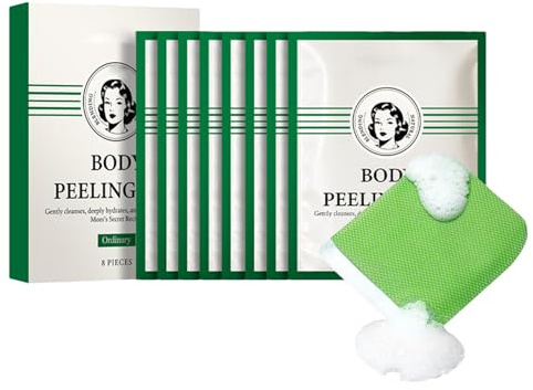 Body Peeling Pad, Facial Ex-Foliating Pad, Body Peeling Mitt, with Portable & Lightweight, Soft Texture Material, 8 Pieces, for Sensitive Skin, Women, Men, Post-Tanning, Everyday Use
