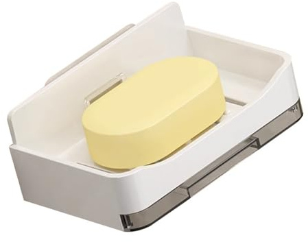 Bandeja de jabón antideslizante moderna con gancho para colgar, estante de drenaje de lavabo de ducha resistente al agua, soporte de depósito de agua, jabonera para platos