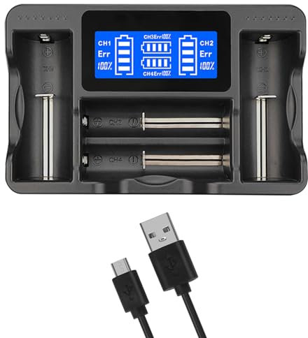 Trufolxiaz Caricatore della Batteria Versatile Compatibile per 25500 22650 22650 18650 18490 18500 18350 104440 Varie Batterie Ricaricabili LCD Caricatore Batteria per A AA AAAA AAAA Battery Battery