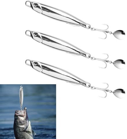 3 PCS Sea Fishing Lures, 30g Metal Jigs Sequins Fishing Spoon Lures Hard Baits, For Lakes And Rivers, Suitable For Mackerel, Cod, And Sea Bass