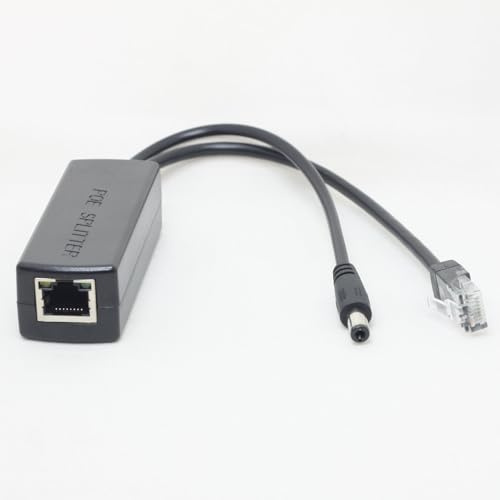 DSLRKIT Aktiver PoE-Splitter, 5 V, 2,4 A, Power Over Ethernet IEEE802.3af mit 5,5 x 2,5 mm DC-Stecker für Hue Bridge und 5 V Smart-Geräte
