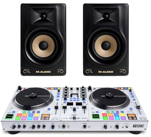 Rane ONE MKII DJ Controller and M-AUDIO Forty Eighty Pair Studio Monitors for Studio Recording, Music Production, Podcasting, Streaming