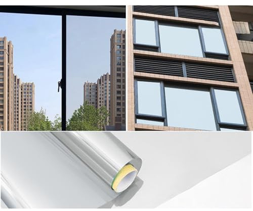 Vinilos para Cristales, Vinilo Ventana privacidad, Aislante Termico Ventanas, Aislante Termico Ventanas, Montaje Anti UV Anti Calor Unidireccional Protector para Hogar Tienda (50x200CM,Colour B)
