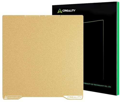 Creality K2 Bauplatte, 270 x 293 mm strukturierte PEI-Platte, magnetische, flexible, abnehmbare Federstahl-Druckplatte, 3D-Drucker-Bettplatte, PEI Gold doppelseitige mattierte Bauplatte für 3D-Drucker