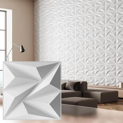 Artiz Paneles De Pared 3D para Decoración De Interiores, Paneles Texturizados De PVC, Impermeables, para Sala De Estar, Dormitorio Y Fondo De TV.(Blanco,20PCS)