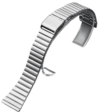 Universal Klockarmband 12mm 14mm 16mm 18mm 20mm Rostfritt Stål Ultratunt Metallarmband Silver For Män Kvinnor(16mm)