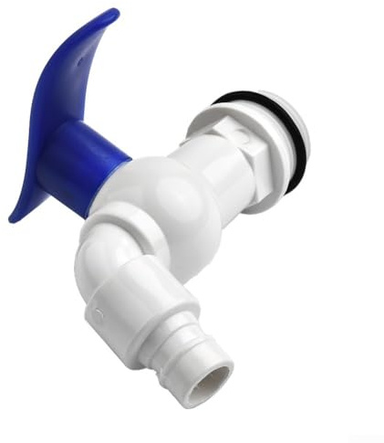 Rubinetto di uscita del serbatoio dell'acqua 3/4 di pollice per filettatura Bsp Rubinetto di plastica fissato al muro per il collegamento dell'acqua piovana