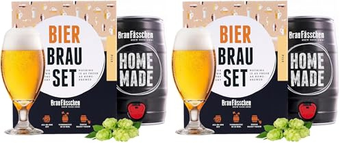 Braufässchen |Bierbrauset zum selber brauen | Pils im 5 Liter Fass | In 7 Tagen fertig | Geschenk für Männer, Freund oder Vater | Biergeschenk (Packung mit 2)