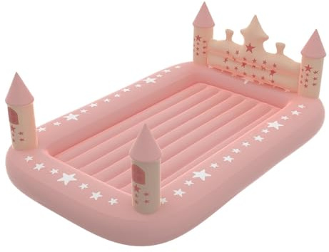 YöL Kids Princess Castle Inflatable Bed - Pink Children's Air Mattress For Sleepovers Slumber Party Birthday Camping Play Time - L155 x W100 x H65cm 50kg Maximum Weight - Bedroom Nursery