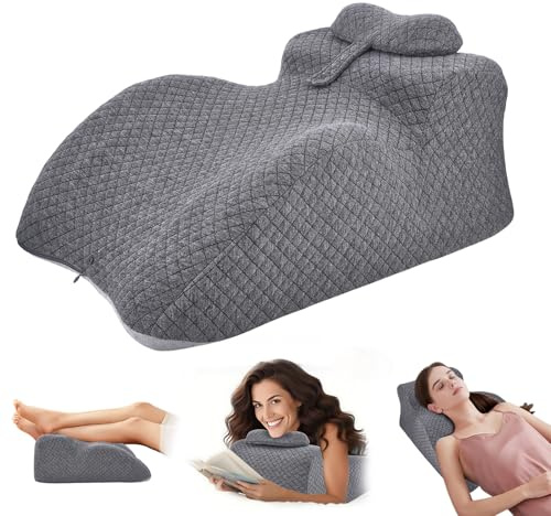 Coussin Lombaire pour Couple, Coussin Lecture en Mousse à mémoire de Forme, Ergonomique, antidérapant, Multifonction pour Dos Nuque Jambes, lit canapé, Dormir Lire s'asseoir