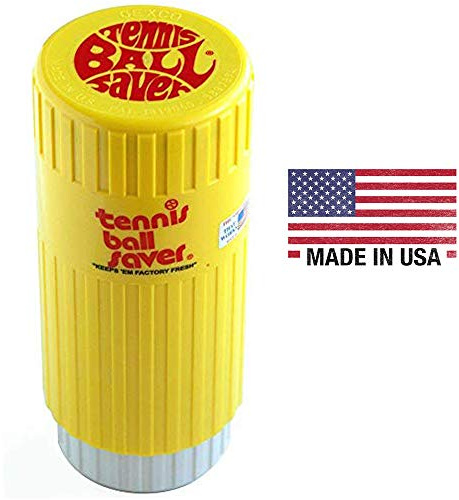 Gexco Tennis Ball Saver - Keeps Tennis & Padel Balls Fresh & Bouncing Like New - Stores 3 Balls at 10-14 PSI, Up to 5x Longer Life - Yellow, Medium Size