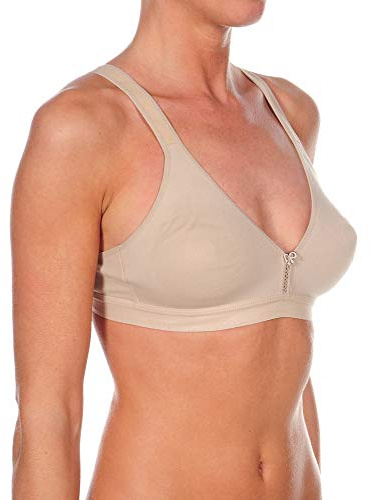 Selene, Sujetador Deportivo para Mujer en Algodón, Sin Aros ni Relleno, Colección Olimpia, Color Tierra, Talla 95B