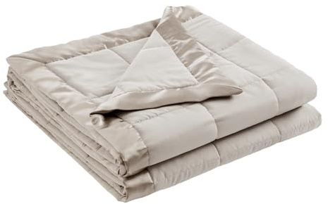 Madison Park Windom Down - Manta Alternativa de plumón 3M Scotchgard, Tratamiento Que Absorbe la Humedad, Funda de Cama Ligera y Suave para Verano, Ribete Satinado, Gris Individual