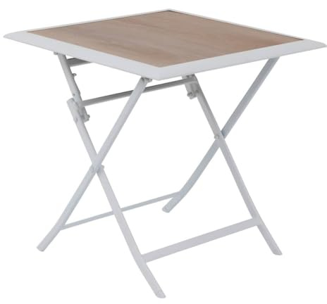 Hespéride - Quadratischer Klappbarer Gartentisch Azua Houblon & Weiß - 2 Plätze - Hopfen/Weiß