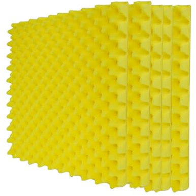 24PCS Akustikschaumstoff Selbstklebend, Schallschutz wand im musikstudio für Premium Akustik oder Schalldämmung und Akustikverbesserung(100x100x3cm/39.3x39.3x1.1,Yellow)