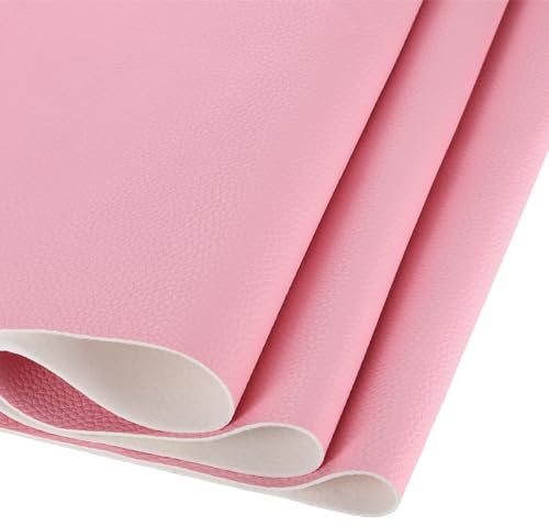 DMiotech 1 Paquete de 14 x 53 de Tira de Cuero Sintético Suave Grano Rosa | Rollo de Cuero PU, para Cubrir Muebles, para Manualidades DIY