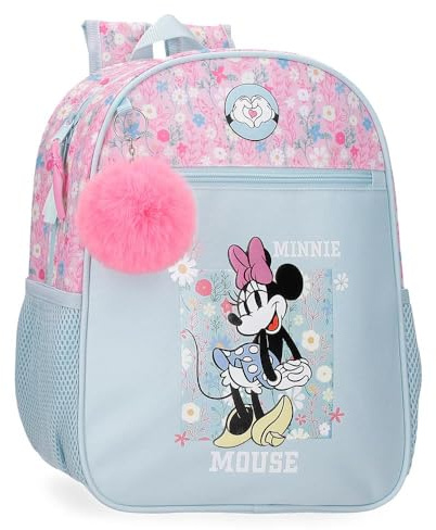 Disney Joumma Minnie Happy Mochila Escolar Adaptable a Carro Azul 27x33x11 cms Poliéster 9,8L
