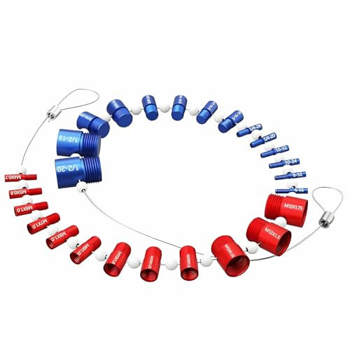 Uadme Nut & Bolt Thread Checker, 26 Male/Female Gauges (14 Inch & 12 Metric), Imperial and Metric Nuts and Bolts Measuring Tool for Accurate Nuts, Bolts, Screws Verification