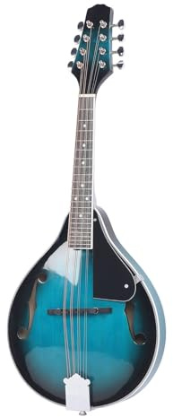 Basswood Mandolin Instrument Kit, 8 String Musical Performance Stone Green för Vuxna Tonåringar Nybörjare, Akustisk Mahogny trä med Tuner Gig Väska Axelband Plockningar