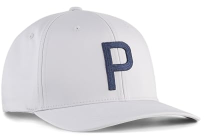 PUMA Heritage P Golf HAT, Platino Silver-DEEP Navy, Adult