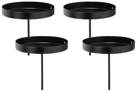 Kerzenhalter Stumpenkerzen, 4 Stück Kerzenständer, 8cm Kerzenhalter Adventskranz, Für Kerzen Tischdekoratio, Esstisch Party, Weihnachten Advent, Gebet, Kerzenständer Schwarz, Metall