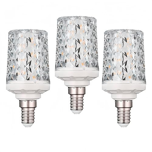 E14 LED-Glühbirnen, Modernes Kristall-Design,18W Warmweiß 3000K, entspricht 100W Halogen-Glühlampen,AC 85-265V, E14 Kleiner Edison-Schraubsockel,Mais-LED-Lampe, nicht dimmbar,Packung mit 3 Stück