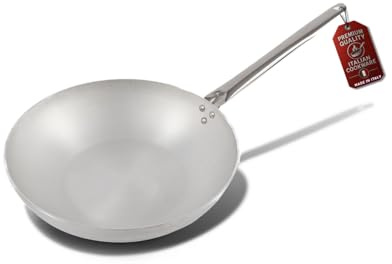 MOHOME Padella Alluminio Professionale Induzione Made in Italy Manico Acciaio Inox Ø 28 cm Pentola Fondo Alto Altezza 7,5 cm Rotonda Piano Cottura Grill Fornello Gas Forno