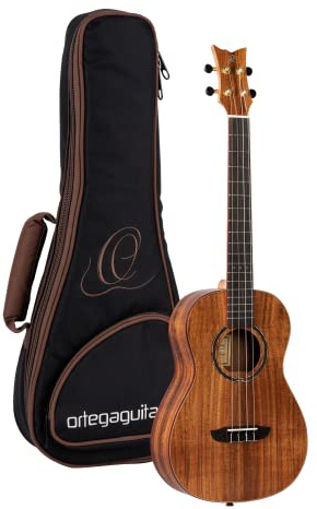 Ortega Guitars Bariton Ukulele Akustisch – Timber Series – Inklusive Gigbag – Akazie, Natur (RUACA-BA) | Nylonsaiten, Akaziendecke & -Korpus, offenporiges Satin-Finish, inkl.Pro-Gigbag, RUACA-BA