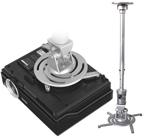 Eaxus® Premium Beamer Halterung - Deckenhalterung und Wandhalterung mit Teleskopstange, Silber