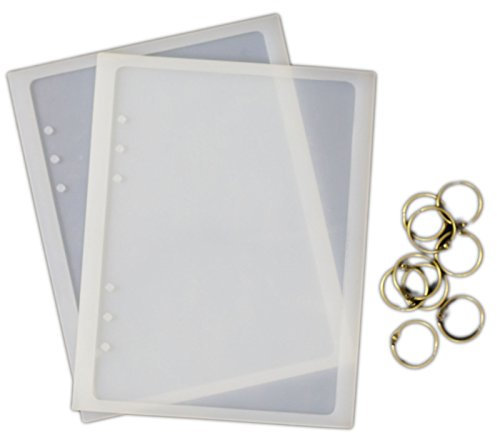Funshowcase Lot de 5 moules rectangulaires en silicone pour moulage de résine époxy, cire, argile polymère, argile liquide, projets d'artisanat avec 12 anneaux assortis