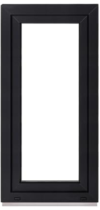 Framex Premium Kunststofffenster - Kellerfenster Weiß/Anthrazit BxH 600 x 1200 mm - Garagenfenster/Gartenhaus Fenster BxH 60 x 120 cm 2-fach Verglast - Din Rechts-Funktion Dreh Kipp Fenster