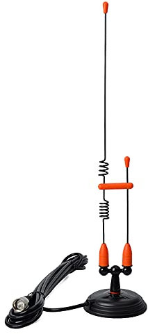 UAYESOK Antenna Radio Mobile Dual Band Vhf Uhf 2 M/70 Cm Base Magnetica Antenna - Spina Pl259 Con Cavo Coassiale Rg-58 Da 13 Piedi (4 M) Per Veicolo Ricetrasmettitore Polizia Scanner Radio Ham