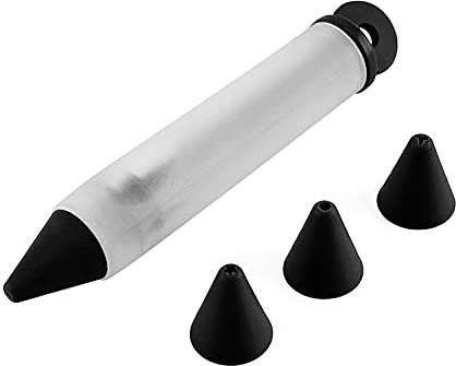 AKOAK 4 Pcs Cake Decoration Pen Silicone Jelly Pen Cream Pastry Chocolate Jam Syringe DIY Personalized Kitchen Baking Decoration Accessories (Black)