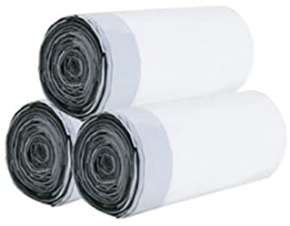 NC 3 rollos 60pcs Bolsas de basura pequeñas 50 l. con cordón para cocina Rollos espesados Bolsas de plástico desechables portátiles