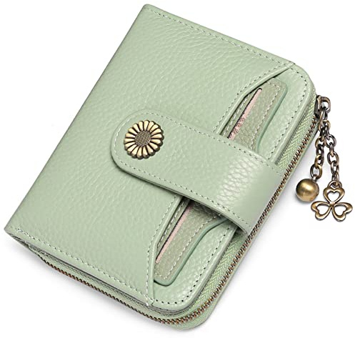 SENDEFN Geldbörse Damen Klein,Geldbeutel Frauen Leder, mit Münzfach Kleines Zipper Brieftasche Kartenhalter mit RFID Blocker