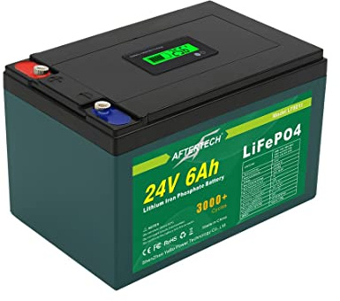 AFTERTECH 24 V 6 Ah Lifepo4 Pack batterie rechargeable lithium fer phosphate pile