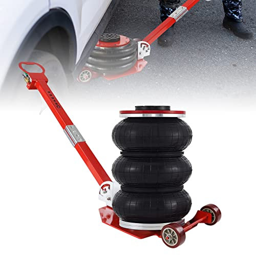 LZQ Cric Pneumatique 3 Tonnes 6600 LBS à Air Comprimé pour Voitures Familiales, Camions et Voitures - Rouge