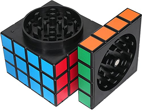 DOOBIK'S Cube - Herb Grinder Crusher 4 Piece Grinder for Dry Herbs Portable Magnetic Magic Square Grinder, Shark Teeth, 61mm/2.4inch