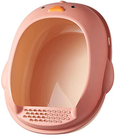 ＡＷＨＡＯ Gatti con Lato Alto Design Staccabile Durevole Lettiera per Animali Domestici Vasino per Gatti Sabbiera per Gatti per Gattino Coniglio Piccoli Animali, Rosa