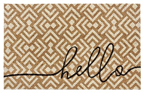 Hanse Home Felpudo de Coco para Interior de 45 x 75 cm – Felpudo para Exteriores, diseño de Coco, Resistente a la Intemperie, Antideslizante, para Entrada y Exterior Protegido, Color Natural