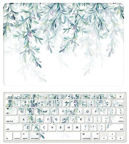 Hülle Kompatibel mit MacBook Air 11 Zoll 2015 2014 2013 2012 2011 2010 Freisetzung A1370 A1465, Plastik Schützend Hartschale Snap Case & Tastaturabdeckung für MacBook Air 11 Zoll, Grüner Zweig