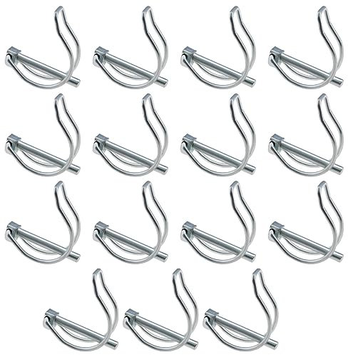 VGOL 15PCS Folding Cotter Pins 6 x 45 mm D Shape Locking Pin Galvanised Carbon Steel Pipe Tube Linch Lynch Pin for Lawn Garden Farm Truck Car Trailer Tractor