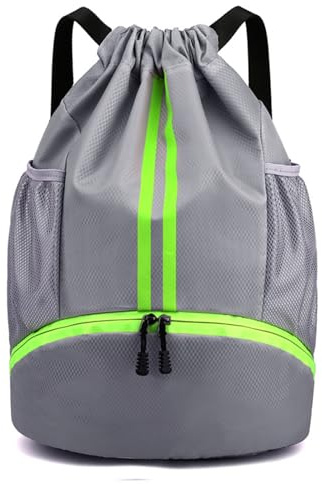 HUA ANGEL Impermeable Mochila con Cordón Grande Deporte Bolsa de Gimnasio con Cordón Mochila de Cuerdas con Compartimento para Zapatos Unisex para Vida Cotidiana Al Aire Libre Yoga Playa Natación