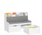 SoBuy KMB66-W Kinder Sitzbank mit Bücherregal Spielzeugtruhe Spielzeugkiste Aufbewahrungsbox mit Rollen Schuhbank mit Sitzkissen Weiß BHT ca. 100x70x45cm