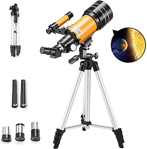 Teleskop für Kinder, Astronomie-Anfänger und Erwachsene, 70-mm-Teleskop für Astronomie, professionelles 150 x 90 x 45 x Refraktor-Teleskop, mit Starter-Scope-Stativ-Sucher-Scope