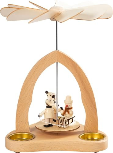 SAICO Original Piramide da tavolo per bambini invernali per 3 lumini