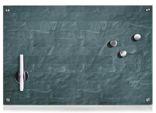 Memoboard aus Glas – Wandplaner – Magnettafel für Notizen – magnetischer Planer für Kühlschrank – 60 x 40 cm, Anthrazit